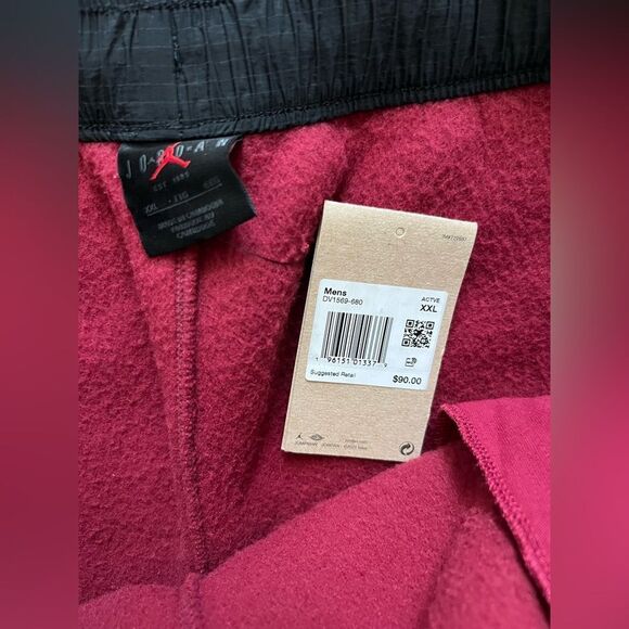 Nike Air Jordan Joggers Red Winter Sherpa Pants Taper - Picture 8 of 12